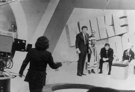 Mark Segal interrupts the taping of the Mike Douglas Show.